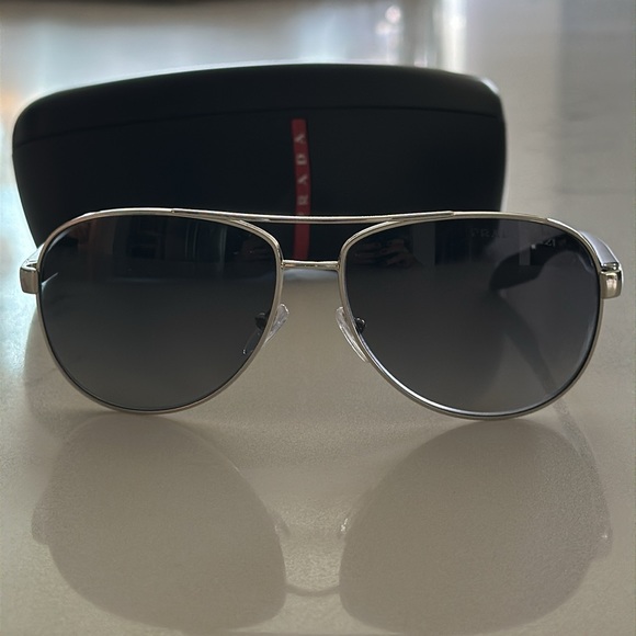 Prada Steel Polarized 62mm Men's Sunglasses - Picture 5 of 8